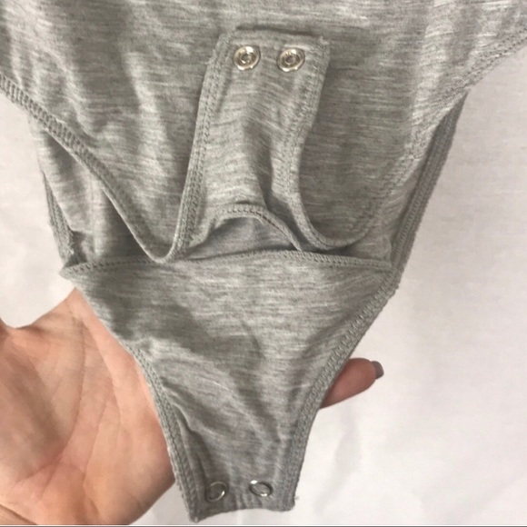 Little Black Bodysuit Gray Ruffle Bodysuit - Picture 6 of 8